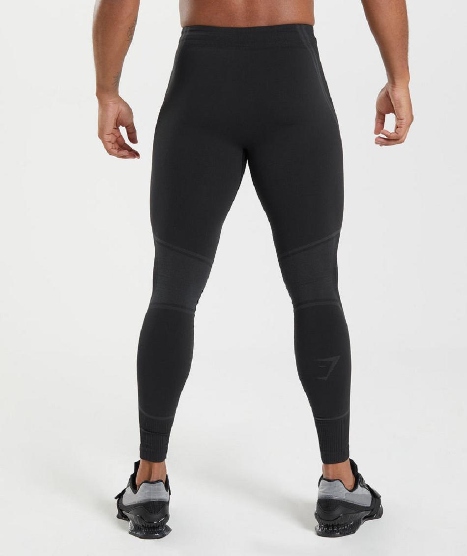 Spodnie Do Biegania Męskie Gymshark 315 Seamless Czarne Szare | PL 3348MQZ